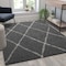 Flash Furniture Shag Style Diamond Trellis Area Rug - 5' x 7' - Charcoal/Ivory Polyester (PET) RC-KJ-181070-01-57-GR-IV-GG - alternate 1